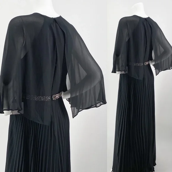 NWT Laundry by Shelli Segal Cape Chiffon Gown - Picture 7 of 15